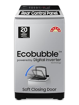 Samsung 7 kg, Eco Bubble Technology, Digital Inverter Motor, Soft Closing Door, Fully-Automatic Top Load Washing Machine (WA70BG4441YYTL, Lavender Gray)